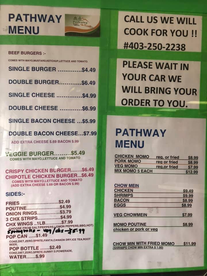 PATHWAY BURGERS & MOMOS 2816 21 St NE, Calgary