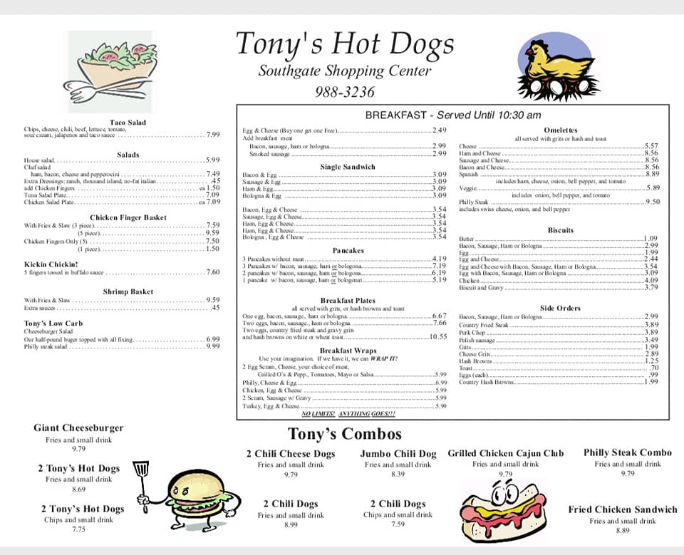 Tony's Hot Dogs 1922 Montgomery Hwy, Birmingham