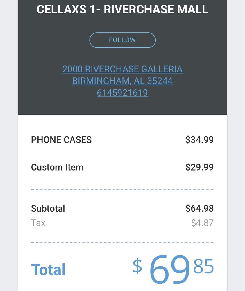 Cellaxs - Phone Repair @ Riverchase Galleria Mall