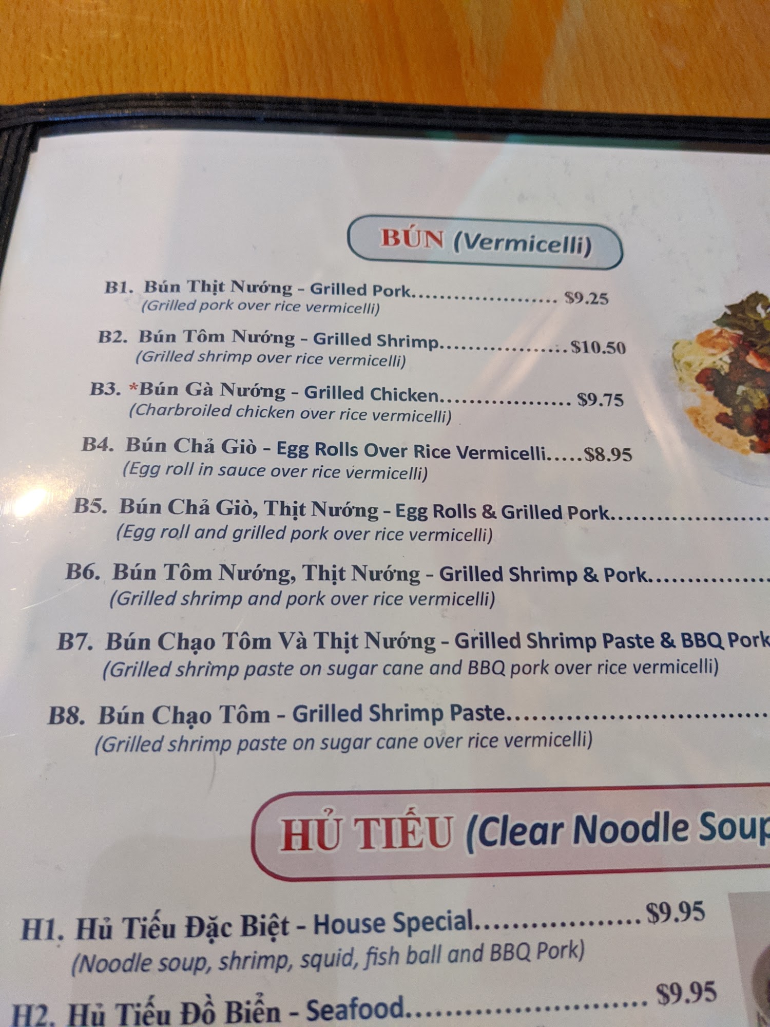 Saigon Menu