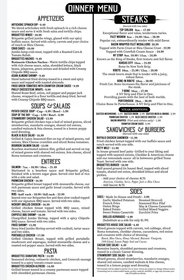Briquettes Steakhouse 901 Montlimar Dr #36609, Mobile