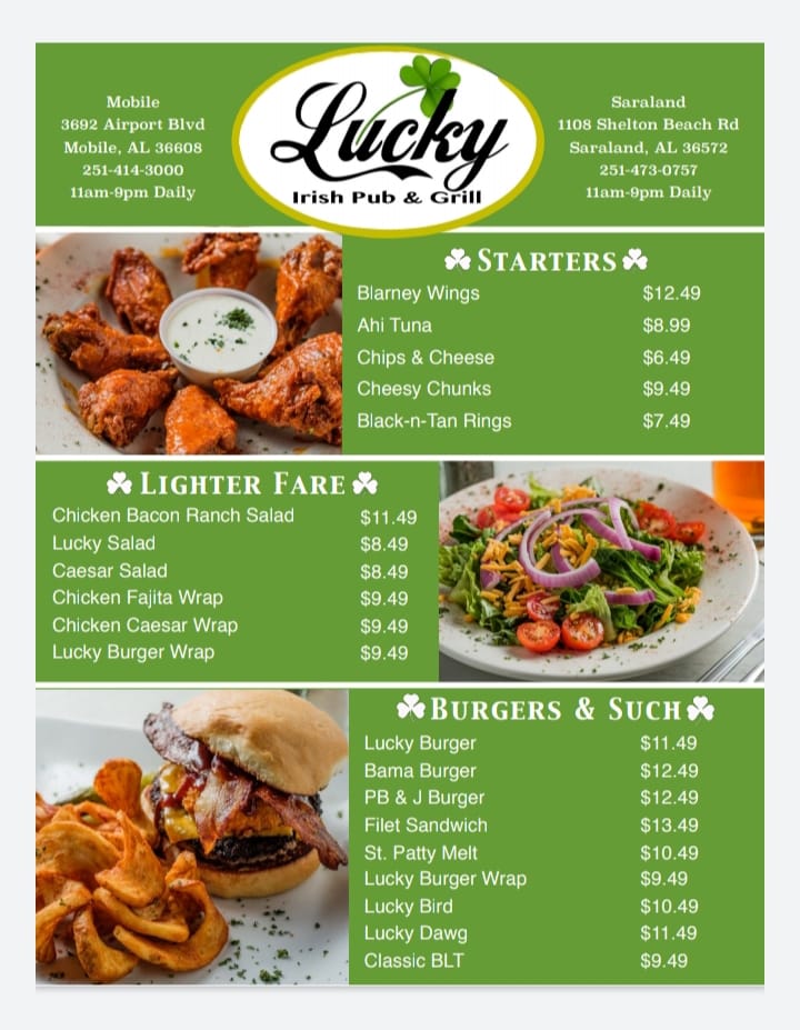 Lucky - Irish Pub & Grill 3692 Airport Blvd, Mobile