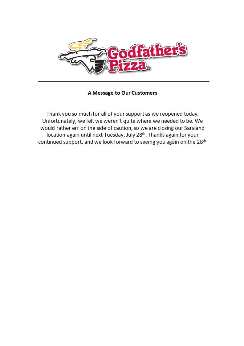 Godfather's Pizza 5442 Highway 90 W, Mobile