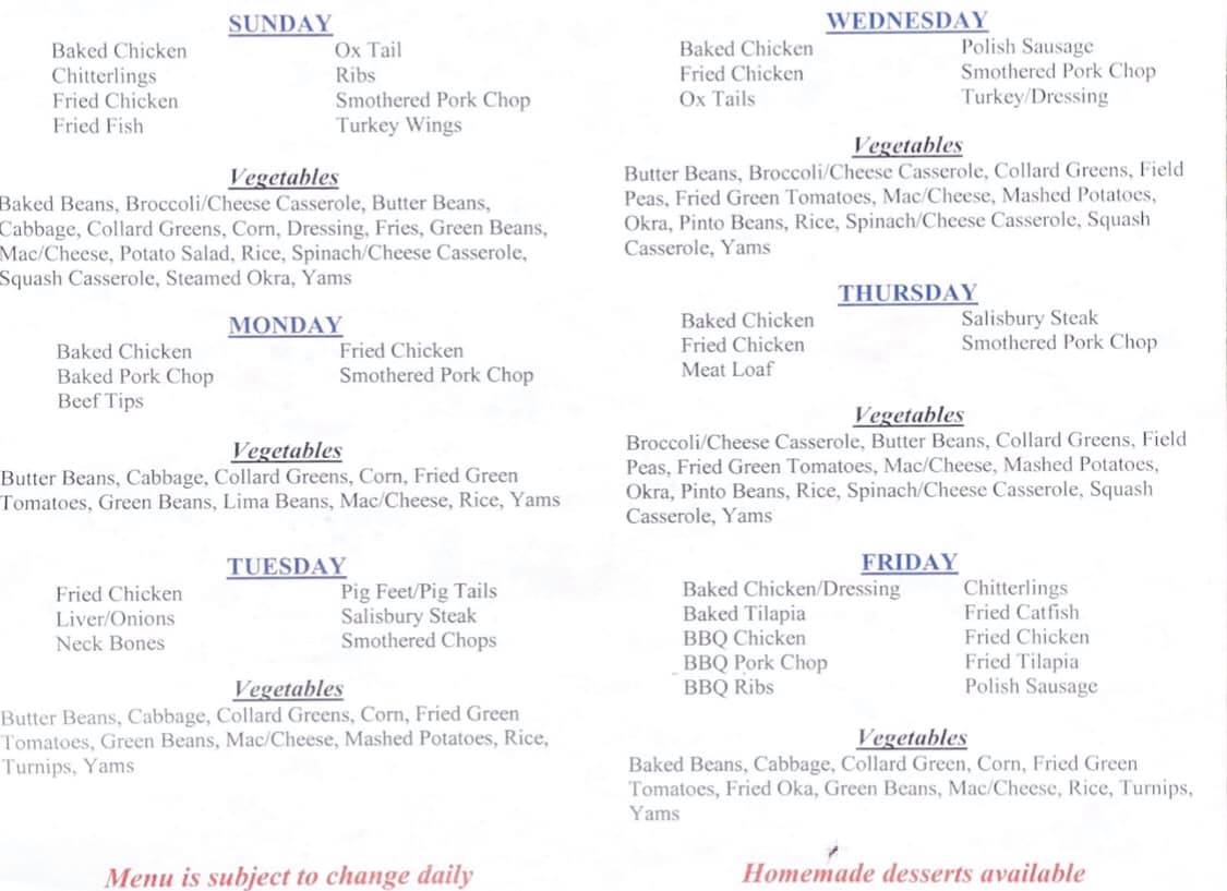 Mrs B's Home Cooking 415 Air Base Blvd, Montgomery