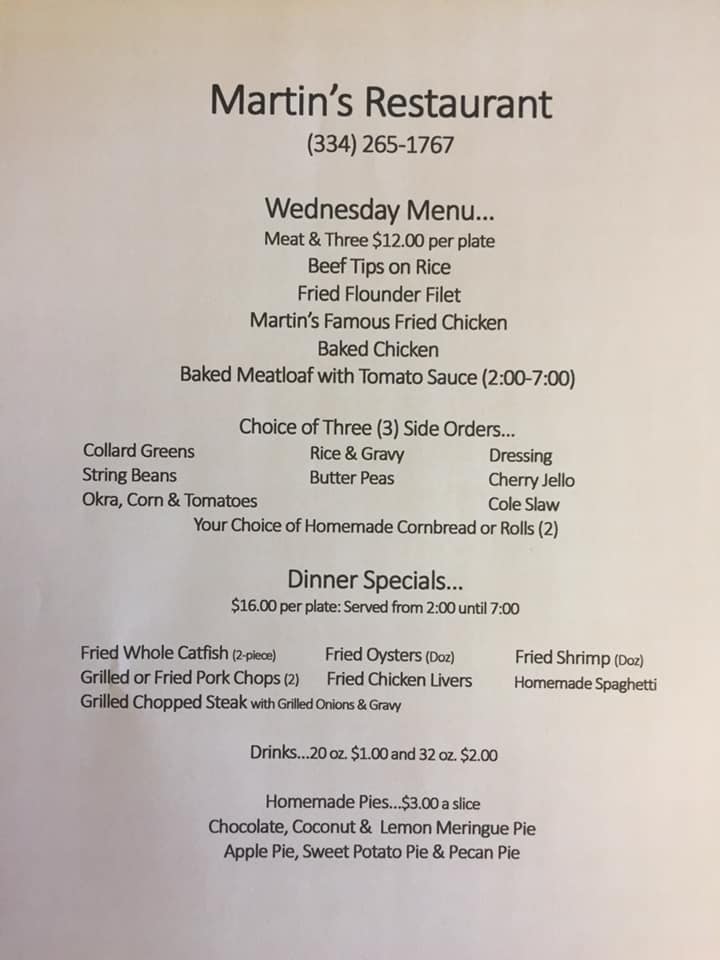 Martin's Restaurant 1796 Carter Hill Rd, Montgomery