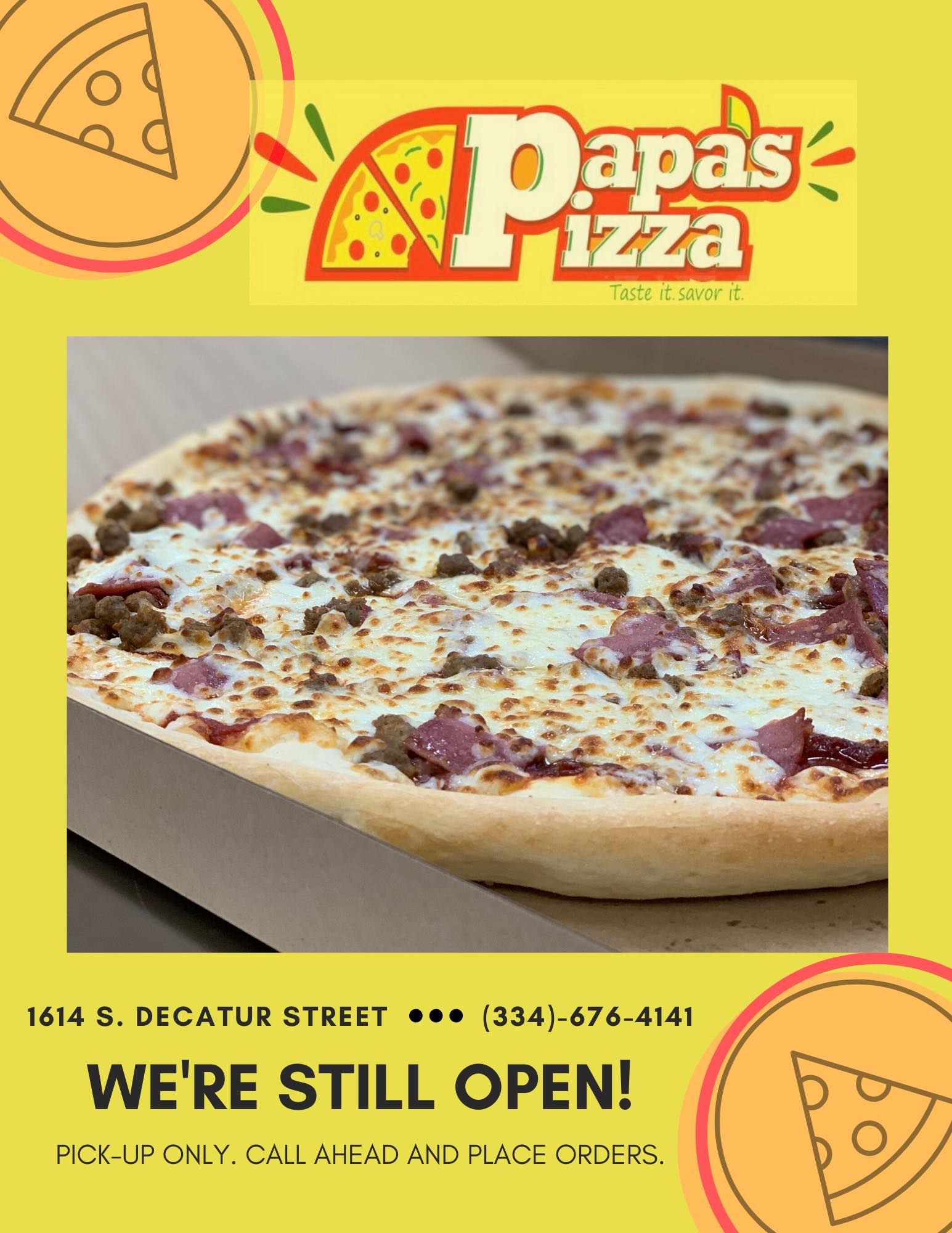 Papa’s Pizza 1614 S Decatur St, Montgomery