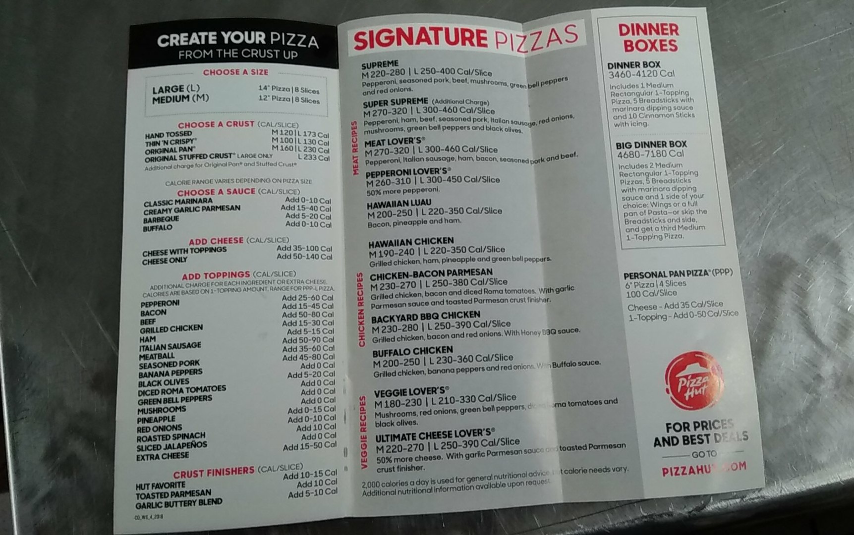 Pizza Hut Menu
