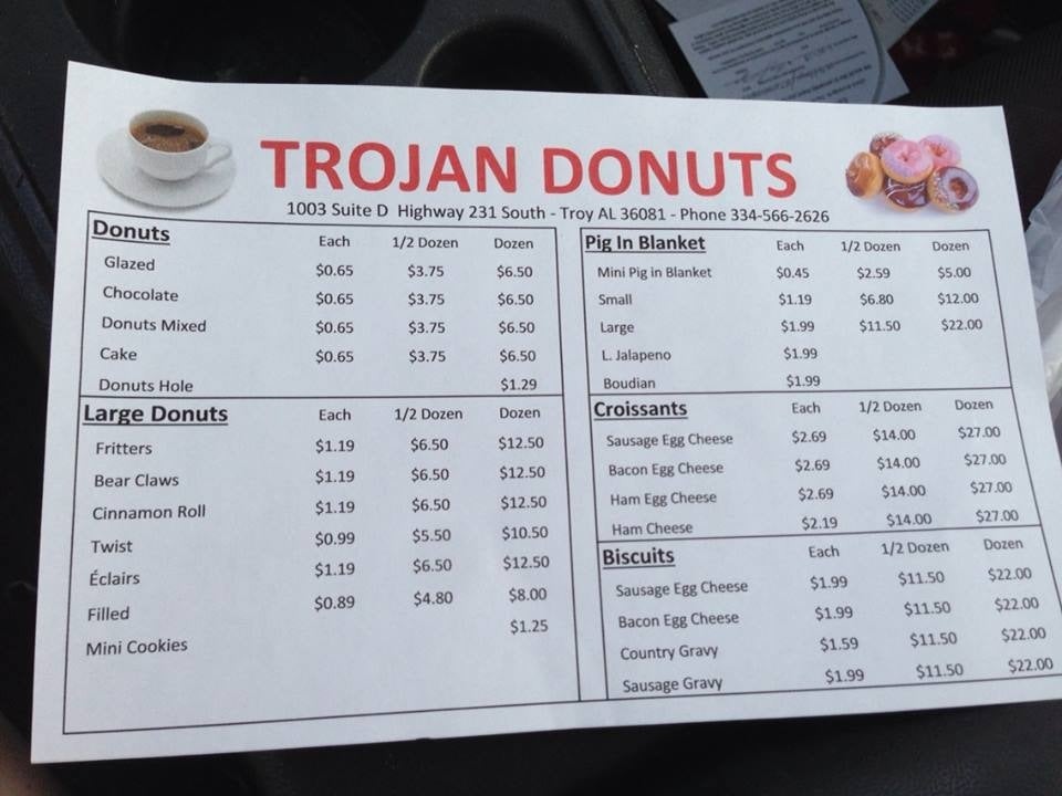 Trojan DONUTS Menu