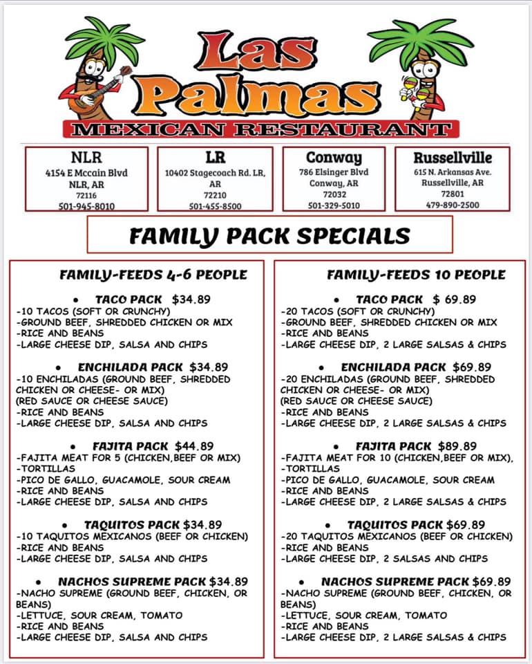 Las Palmas Mexican Restaurant 10402 Stagecoach Rd # J, Little Rock