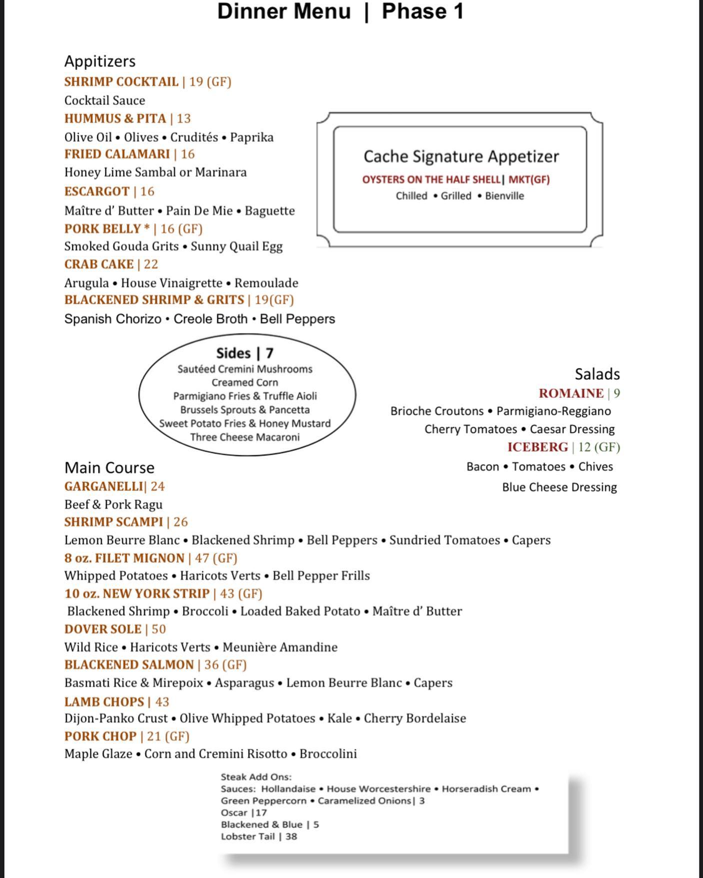 Cache Restaurant 425 President Clinton Ave, Little Rock