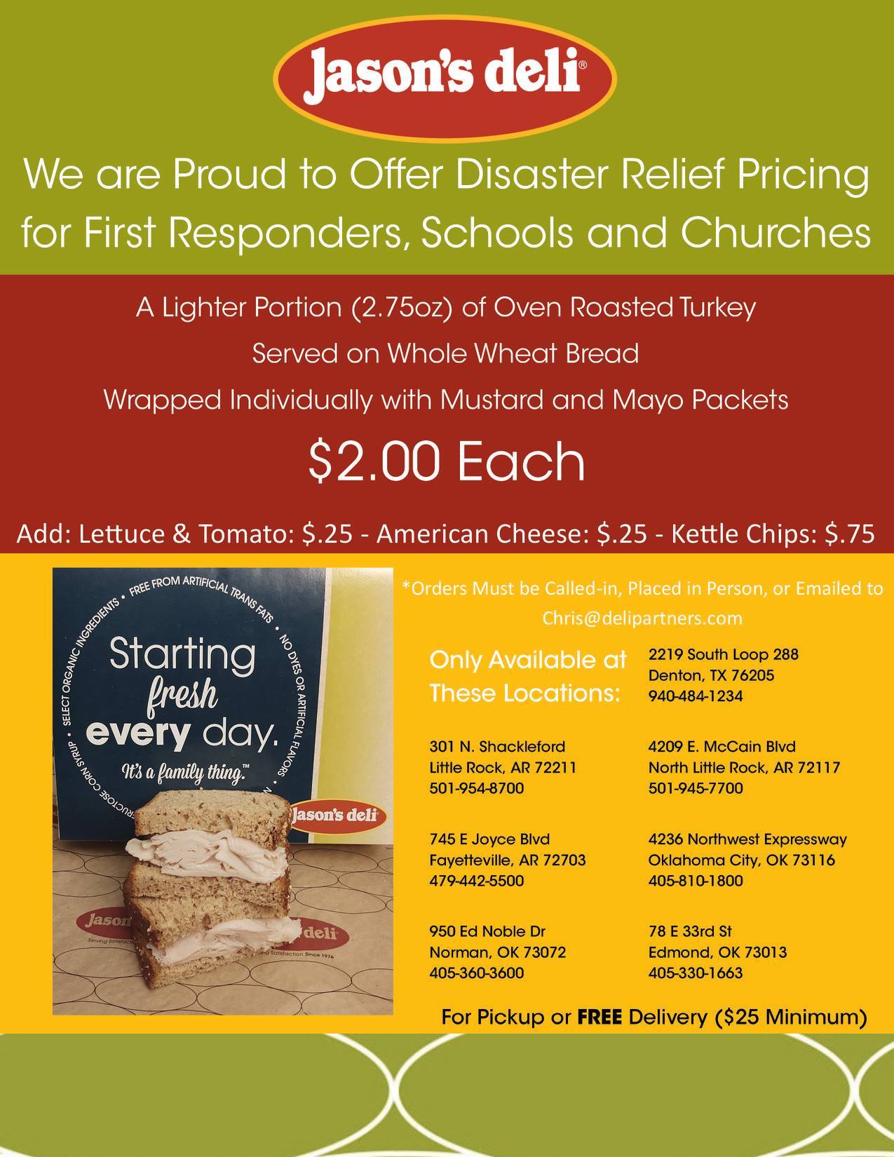 Jason's Deli 4209 E McCain Blvd, North Little Rock