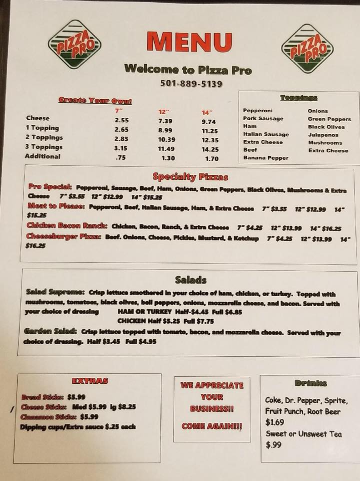 Daylight Donuts / Pizza Pro Perryville Menu