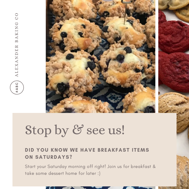 Alexander Baking Co. Menu