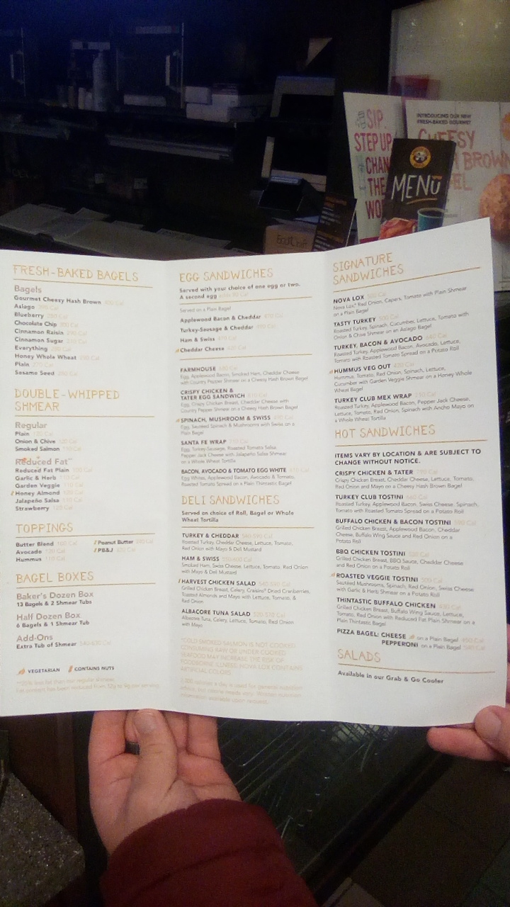 Einstein Bros. Bagels Menu