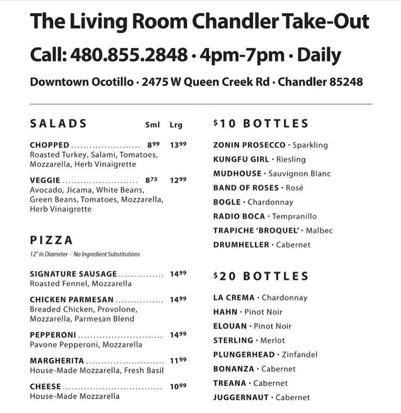 The Living Room Wine Cafe & Lounge 2475 W Queen Creek Rd #1, Chandler