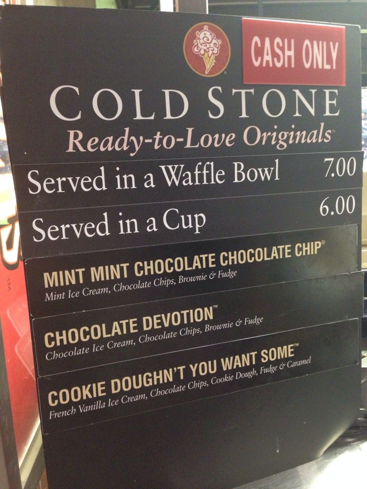Cold Stone Creamery Menu