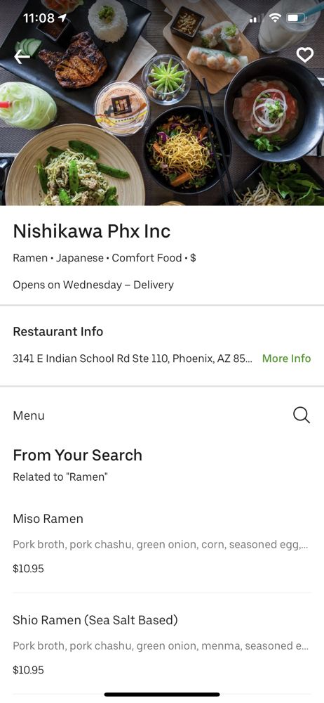 Nishikawa Ramen 3141 E Indian School Rd #110, Phoenix