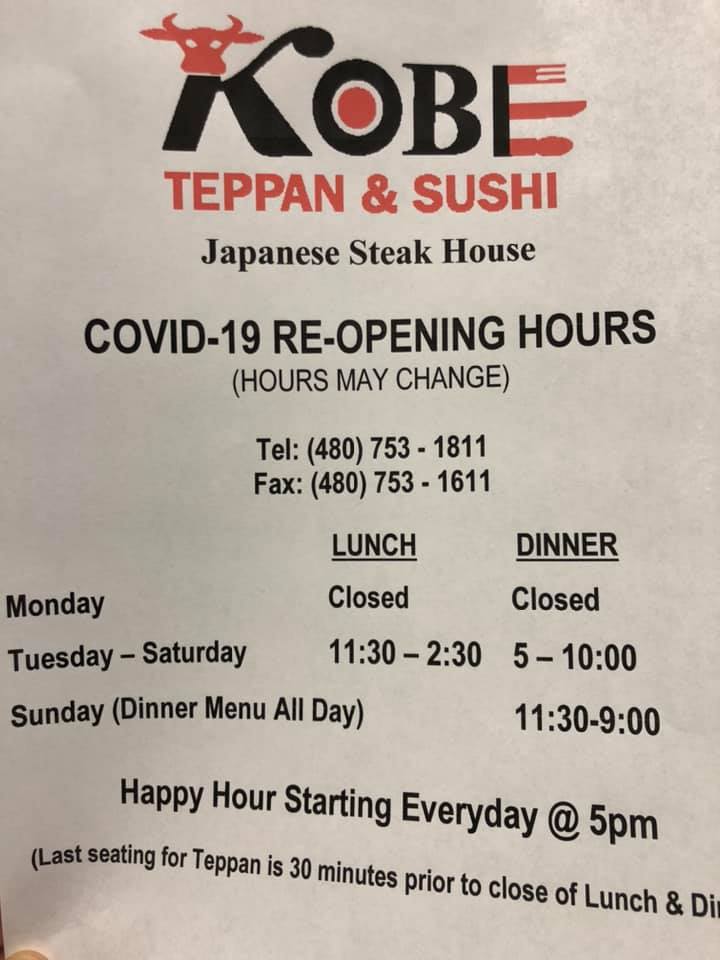 Kobe Japanese Steak House 1125 W Elliot Rd, Tempe