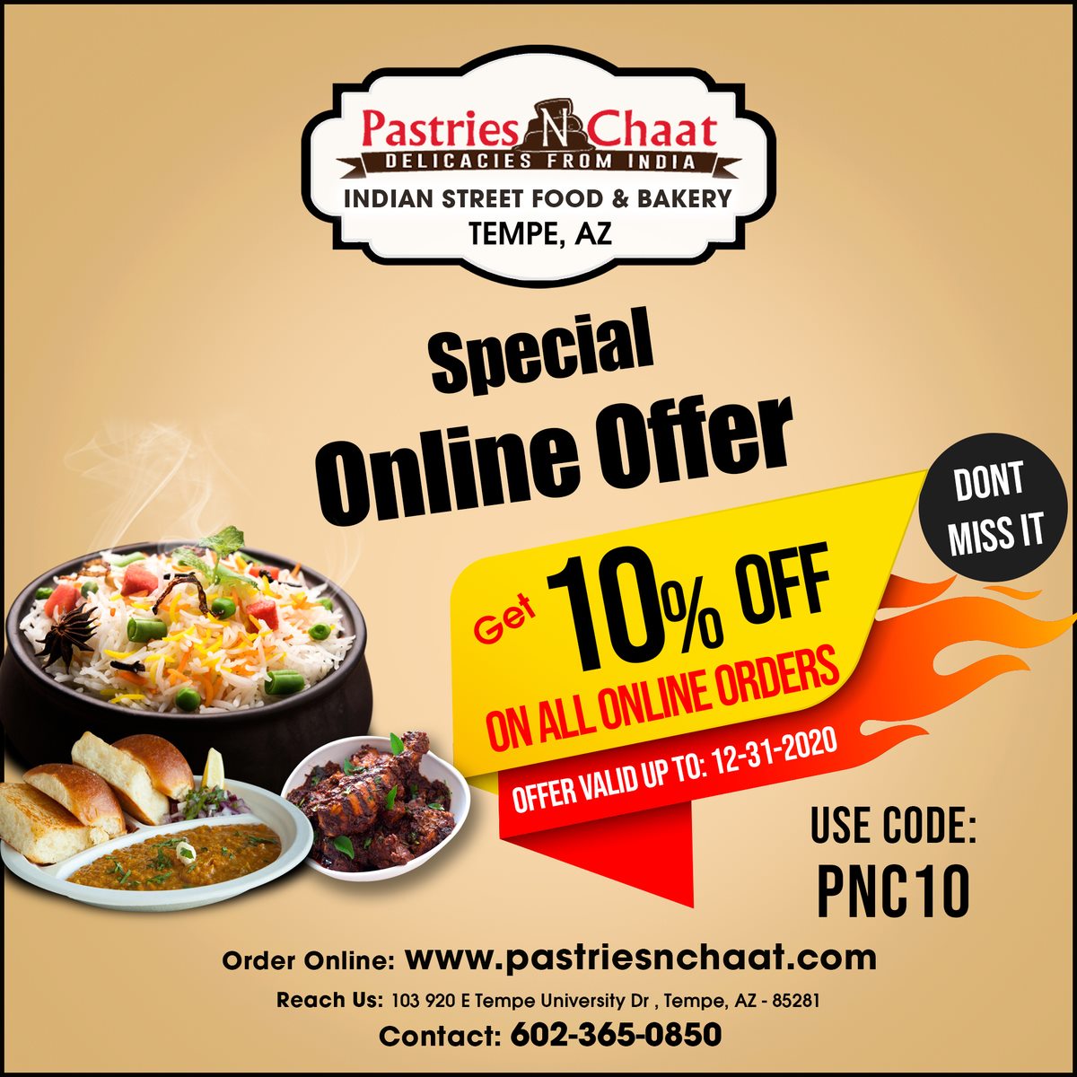 Pastries 'N' Chaat 920 E University Dr #130, Tempe