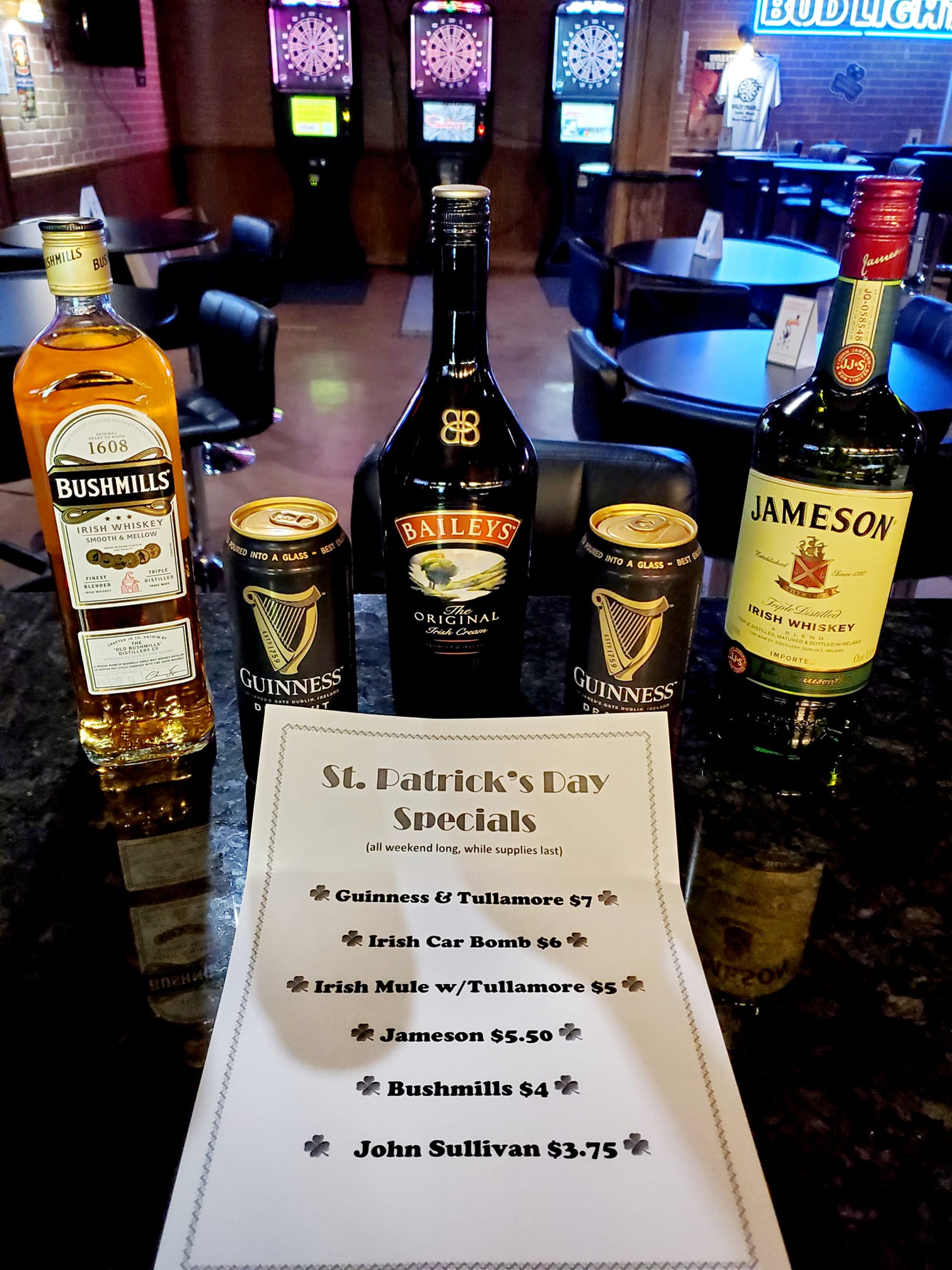 Billy Bar Menu