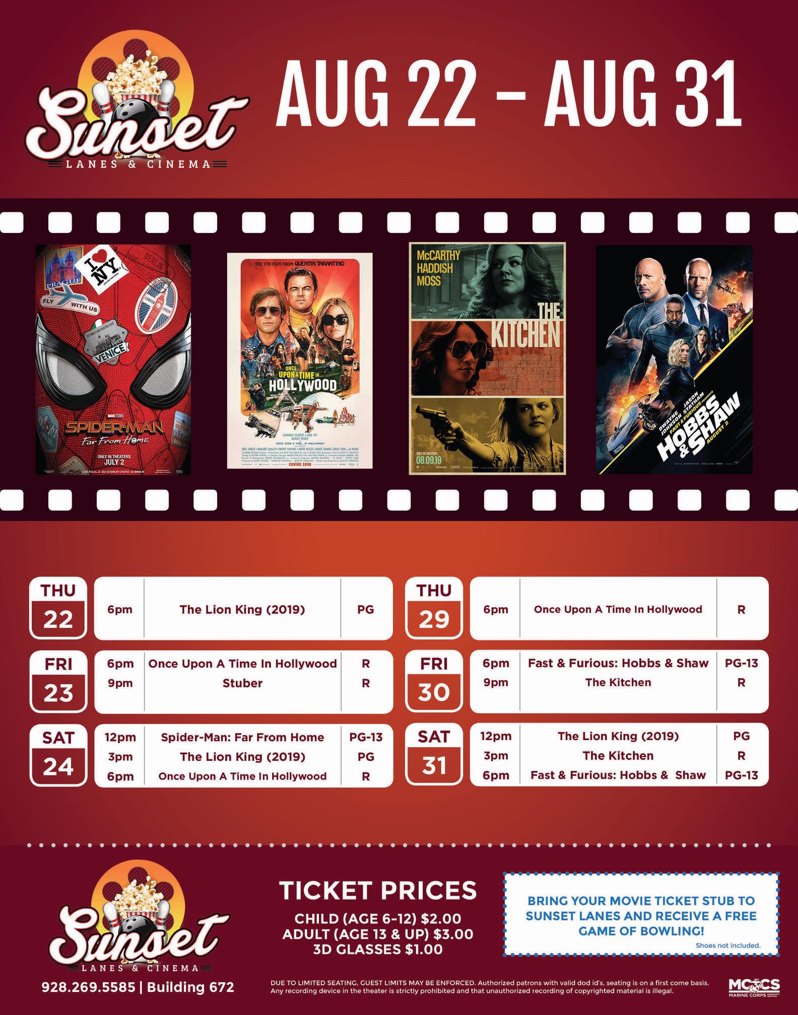 Sunset Lanes & Grill Menu