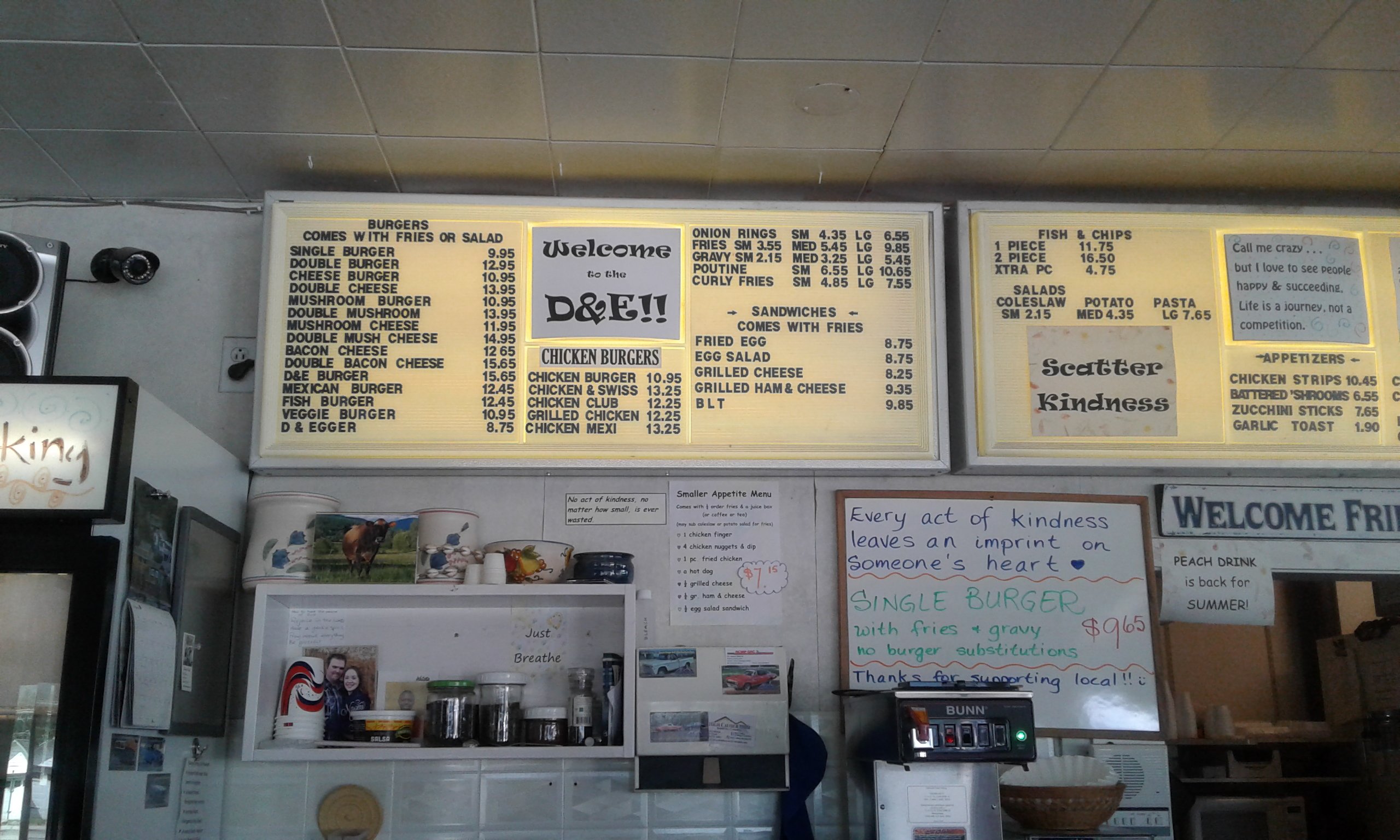 D & E Diner Menu