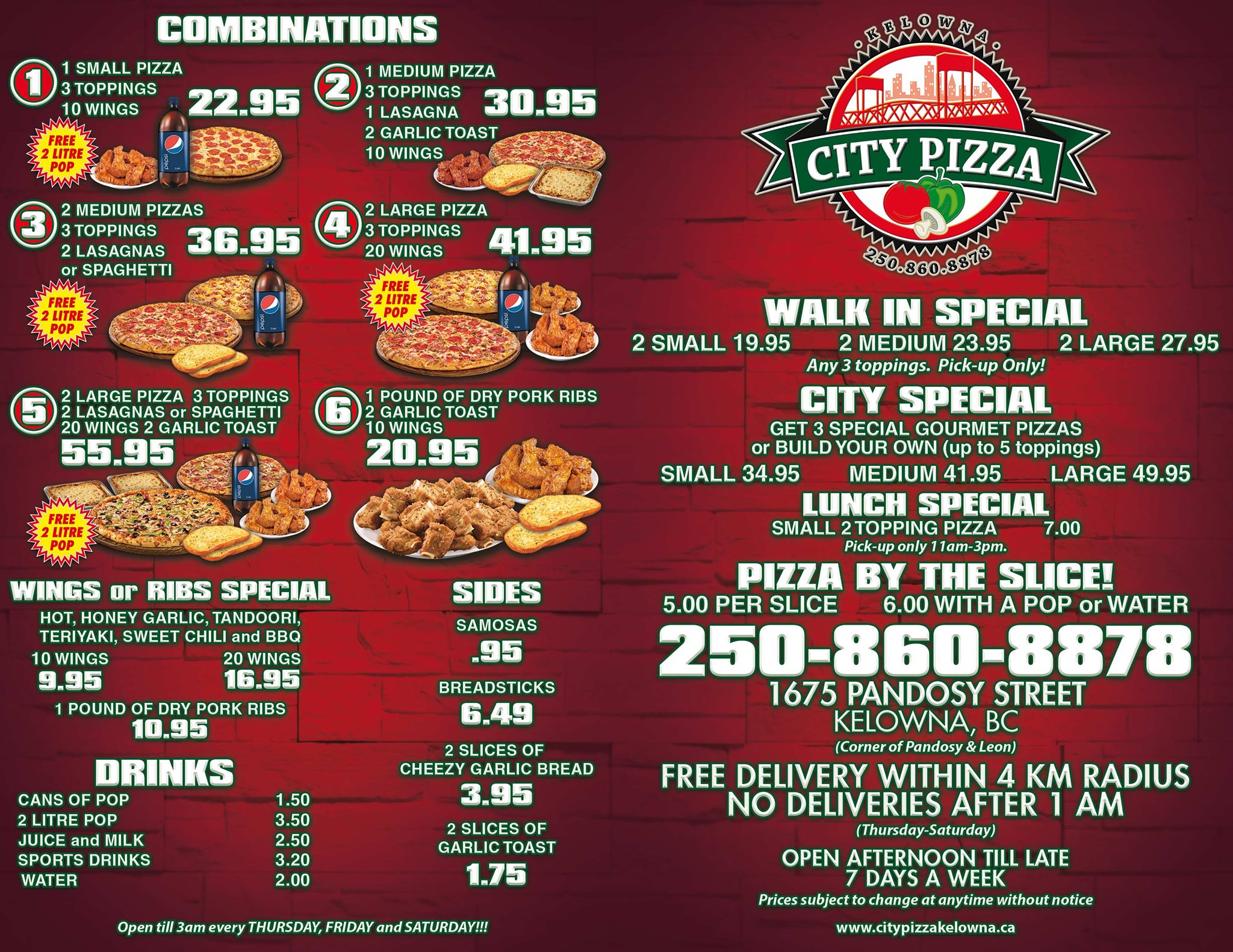 Kelowna, BC Restaurants Open for Takeout, Curbside Service and/or