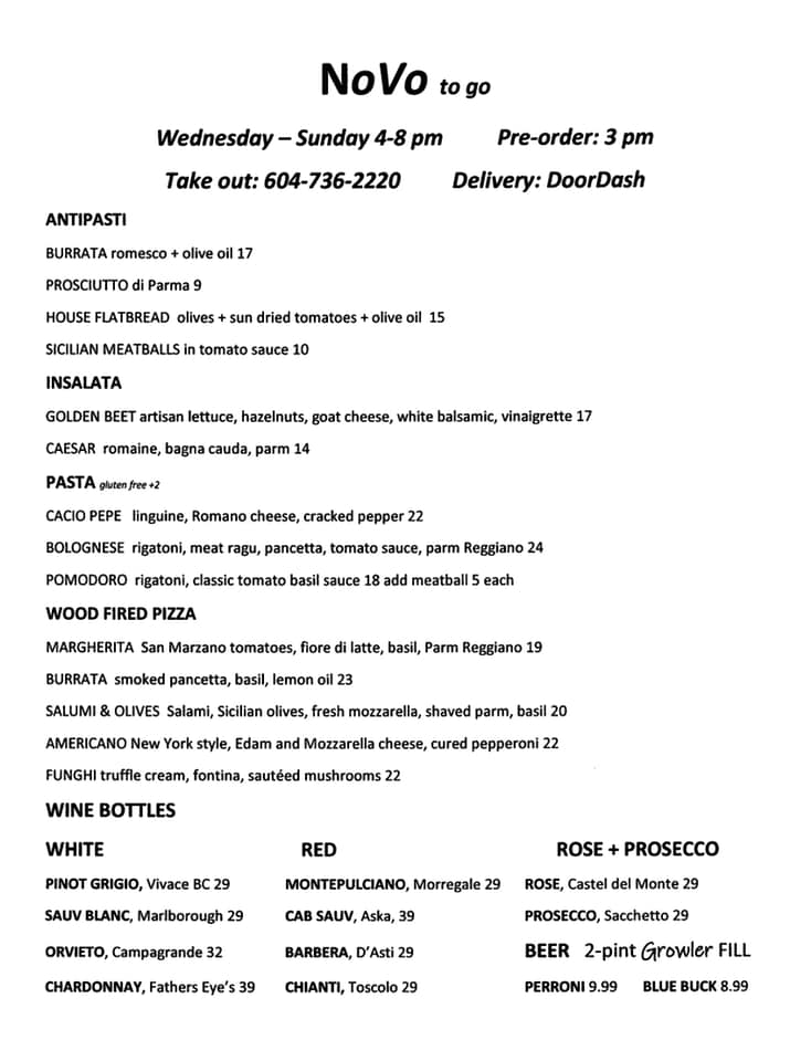 Novo Pizzeria & Wine Bar 2118 Burrard St, Vancouver