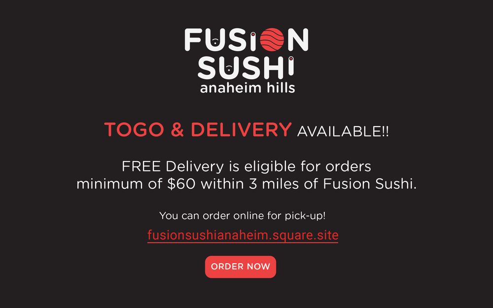 Fusion Sushi 8086 E Santa Ana Canyon Rd, Anaheim