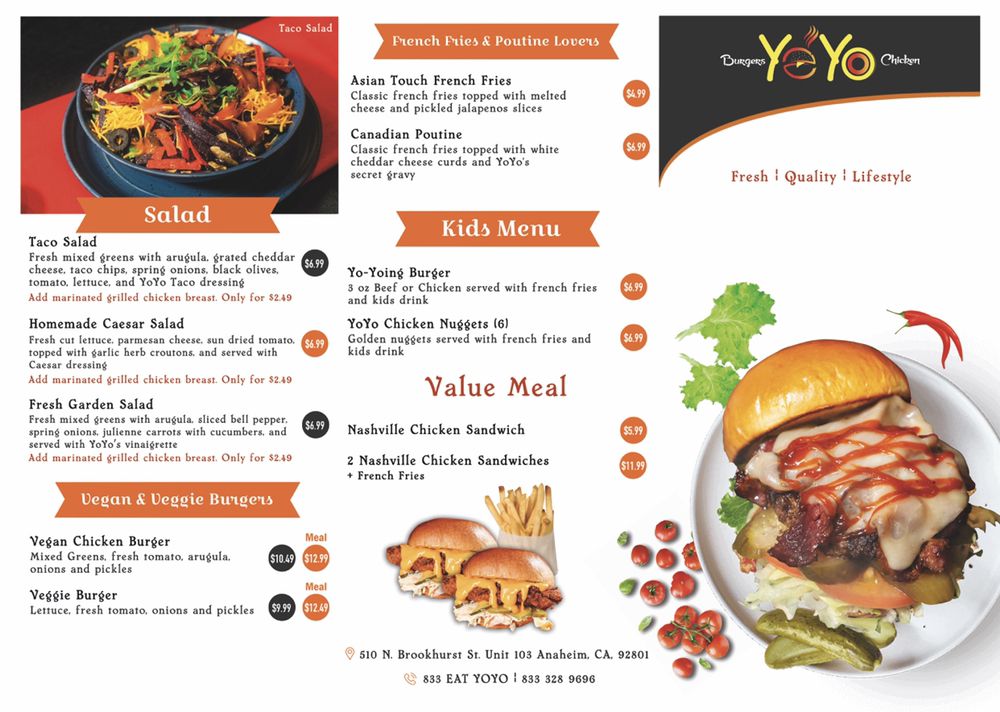 YoYo Burgers and Chicken 510 N Brookhurst St #103, Anaheim