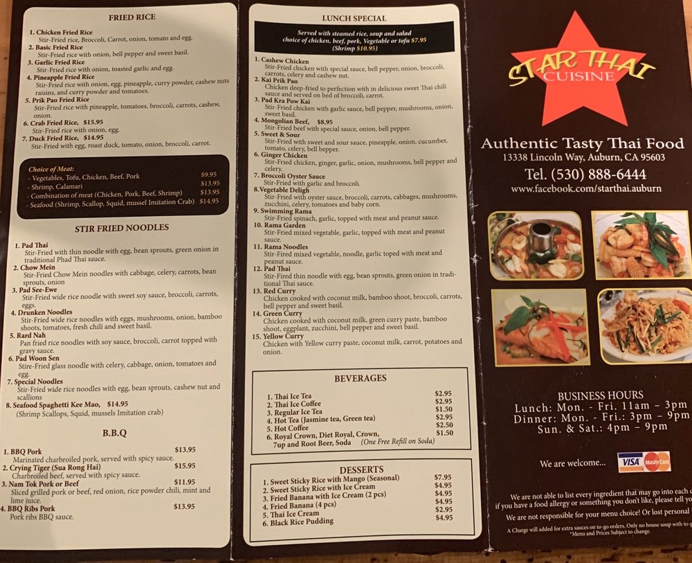 Star Thai Cuisine 13338 Lincoln Way, Auburn
