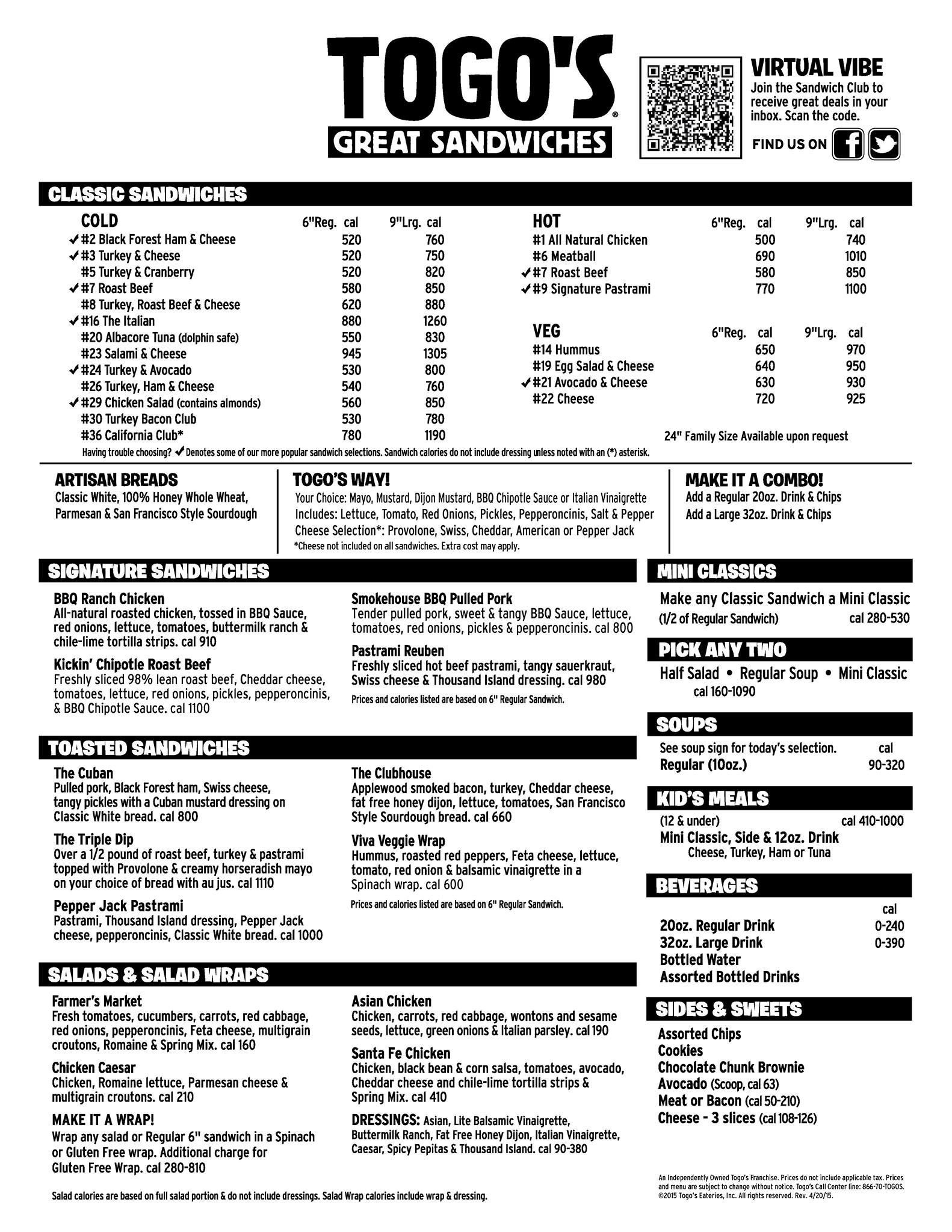 West Coast Sourdough - Bakersfield Menu