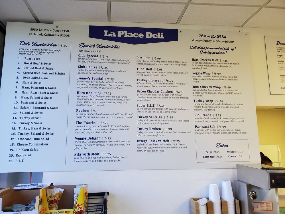 LA PLACE DELI 5950 La Place Ct #150, Carlsbad