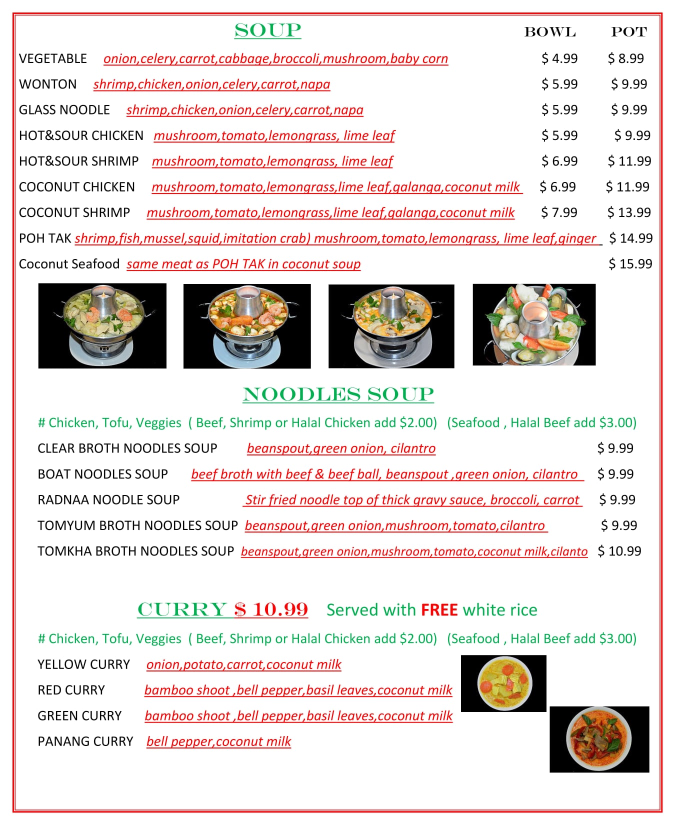 Thai Thai Cuisine 1390 W 6th St Ste #132, Corona
