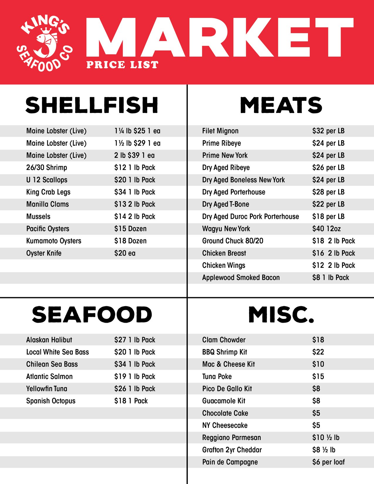King's Fish House 2530 Tuscany St, Corona
