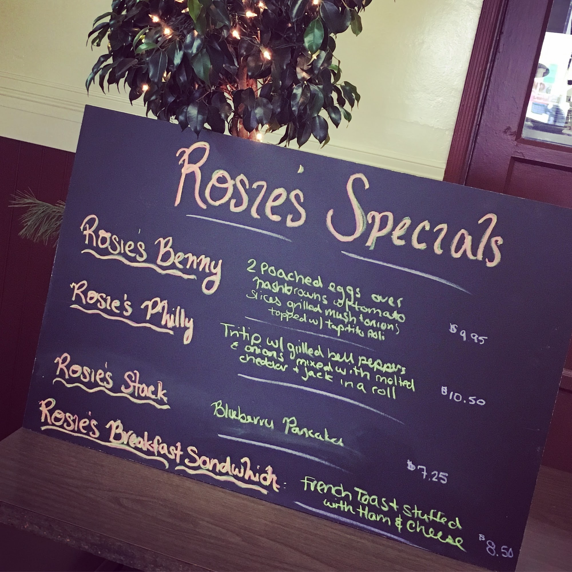 Rosie's Cafe Menu