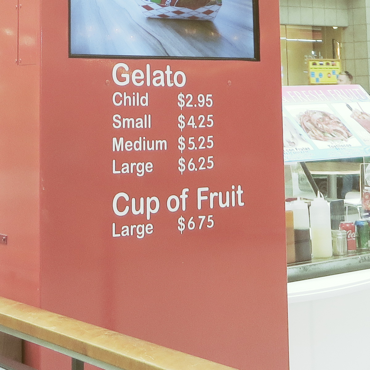 Matt's Gelato & Fresh Fruit Menu