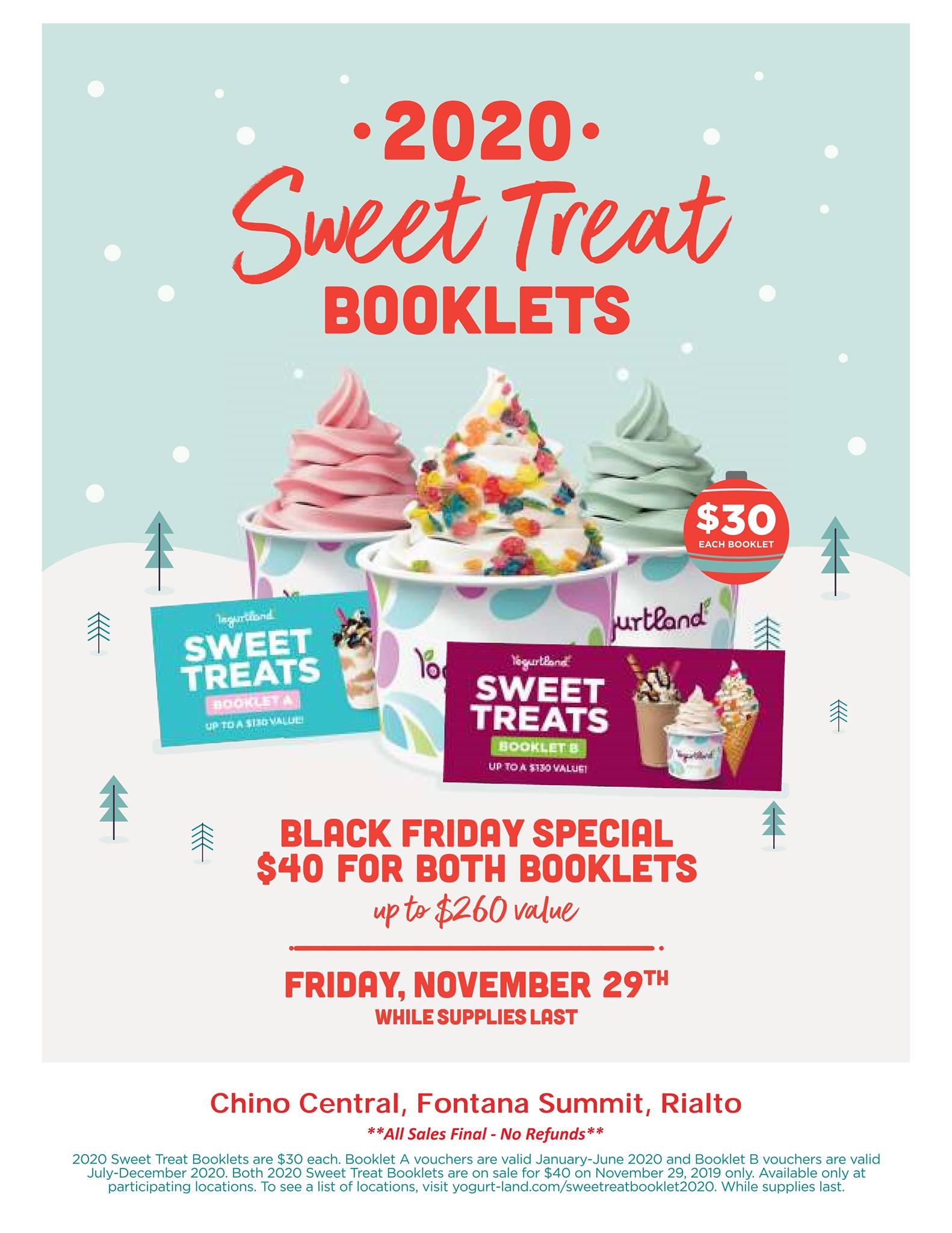 Yogurtland Menu