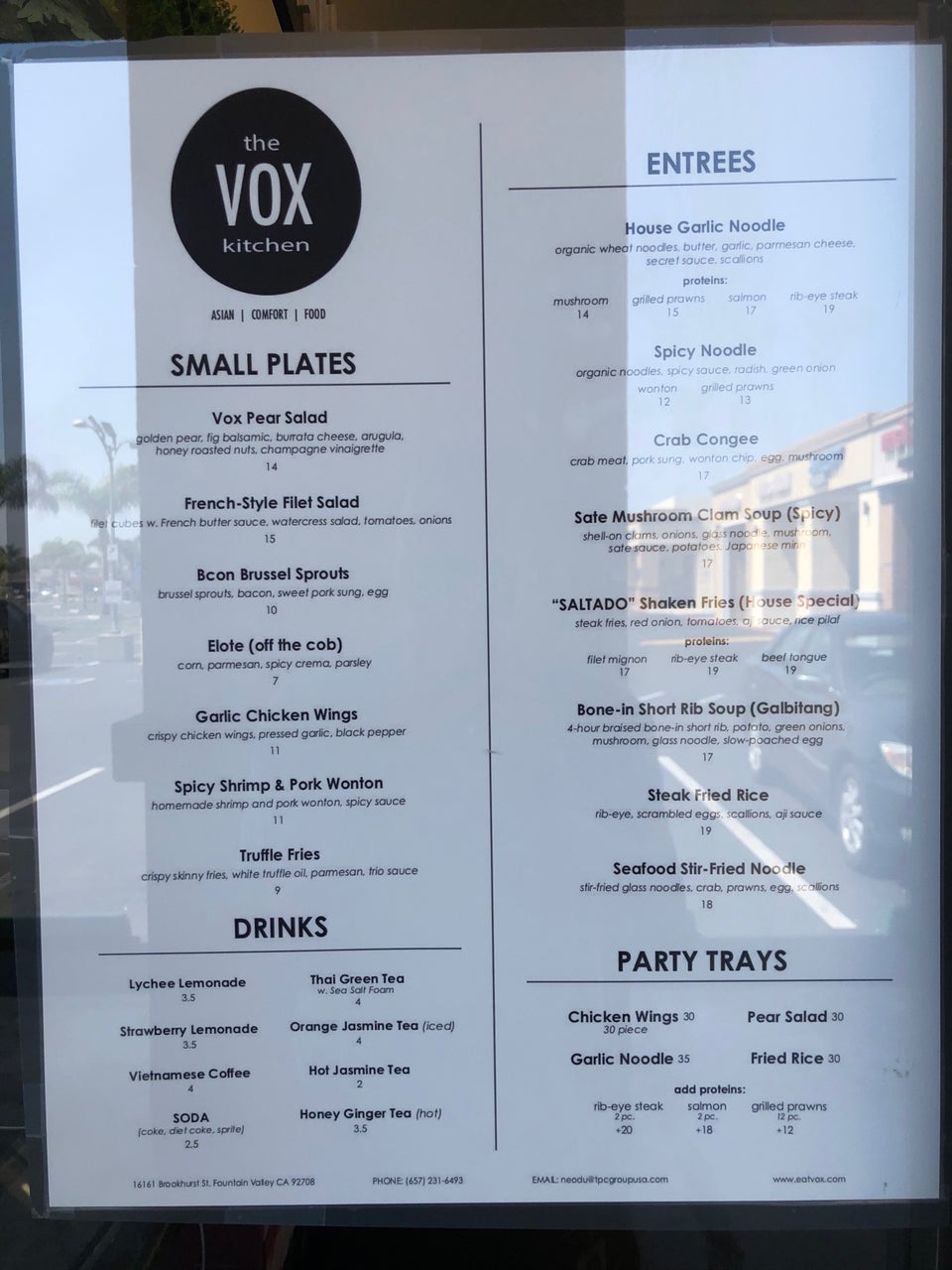 The Vox Kitchen 16161 Brookhurst St, Fountain Valley