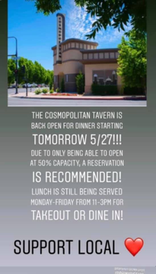Cosmopolitan | Tavern & Italian Grill 625 O St, Fresno