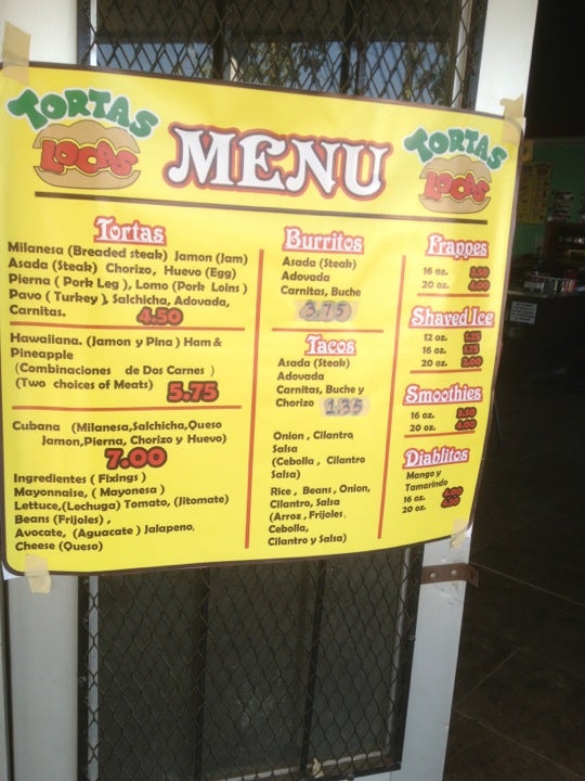 Panderia Vista Hermosa Menu