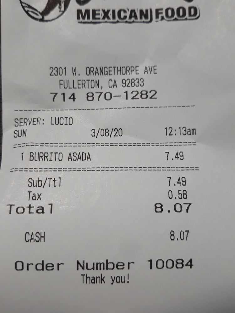Alvaro's Mexican Food 2301 W Orangethorpe Ave, Fullerton