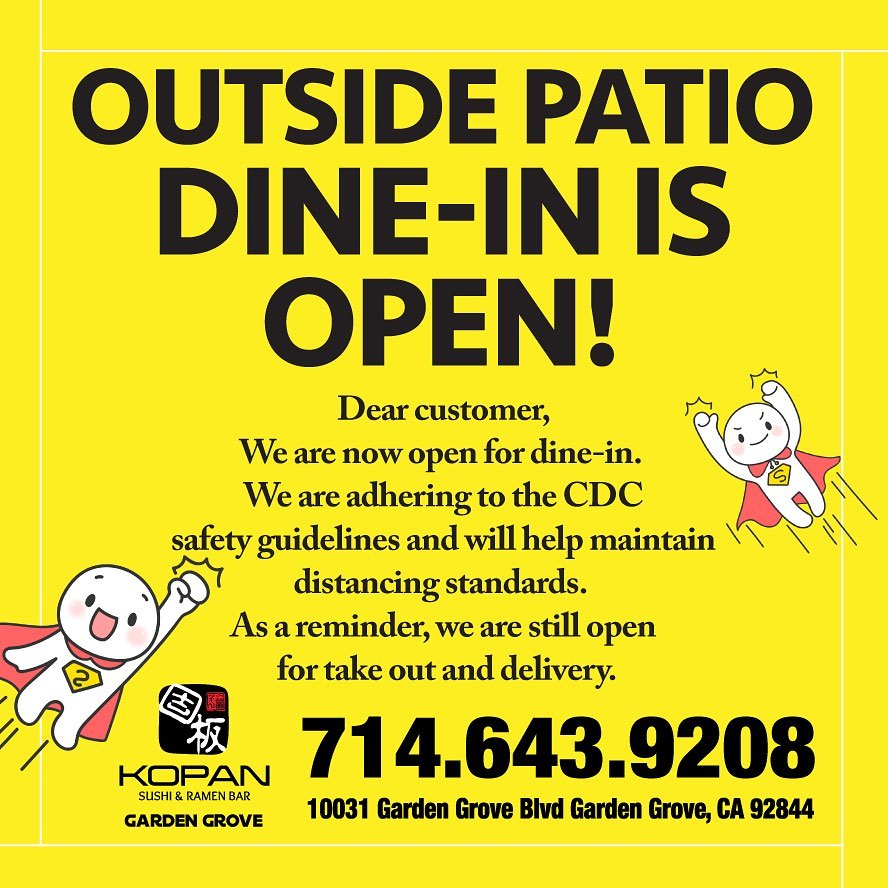 Kopan Sushi & Ramen 10031 Garden Grove Blvd, Garden Grove