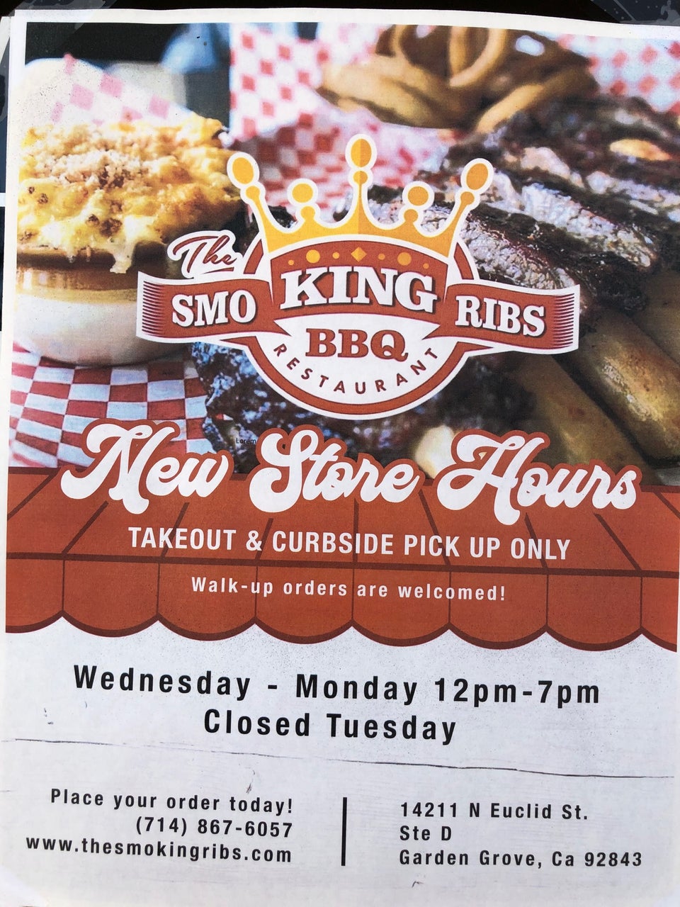 The Smoking Ribs 14211 Euclid St D, Garden Grove