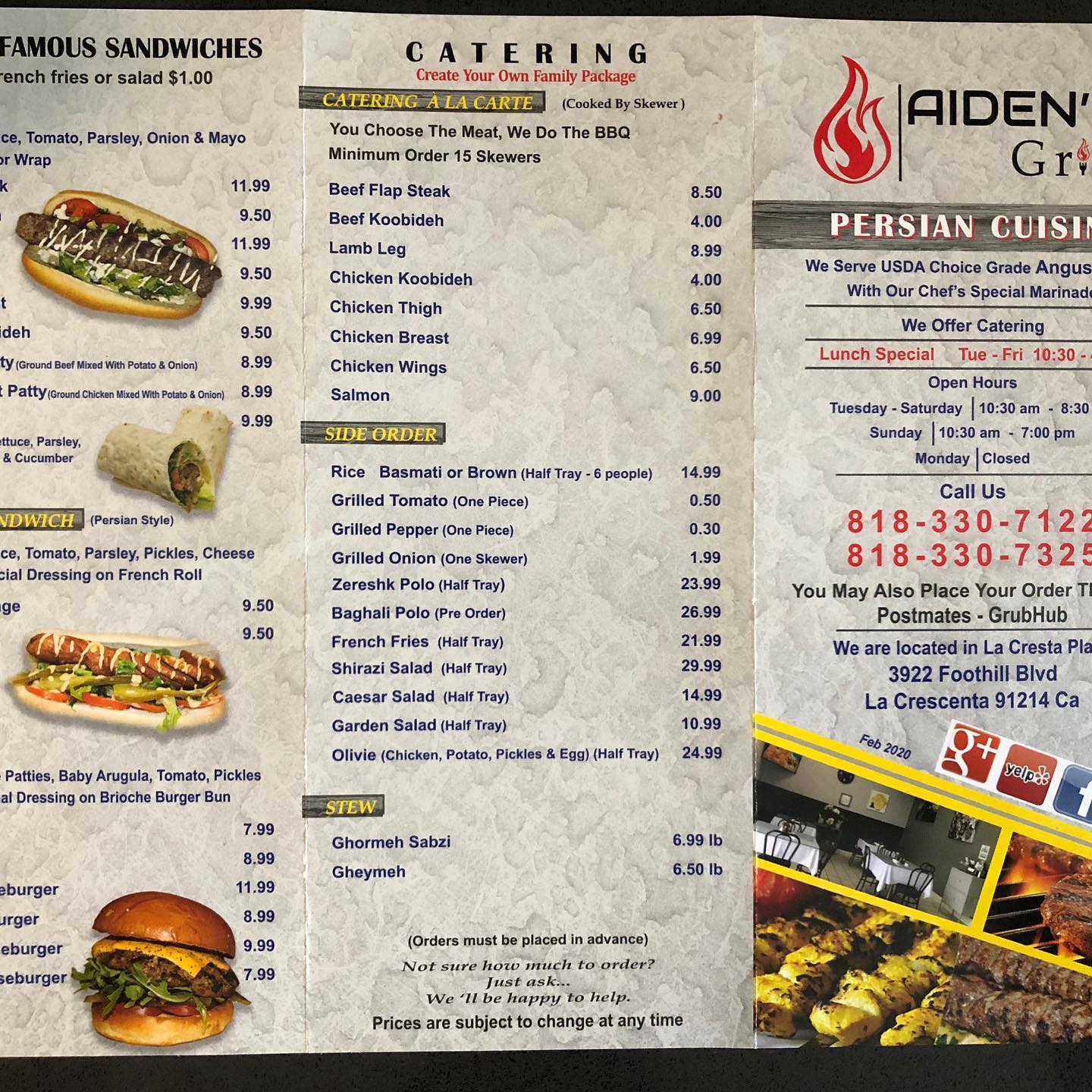 Aiden’s Grill 3922 Foothill Blvd, Glendale