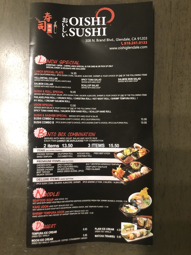 Oishi Sushi 308 N Brand Blvd, Glendale