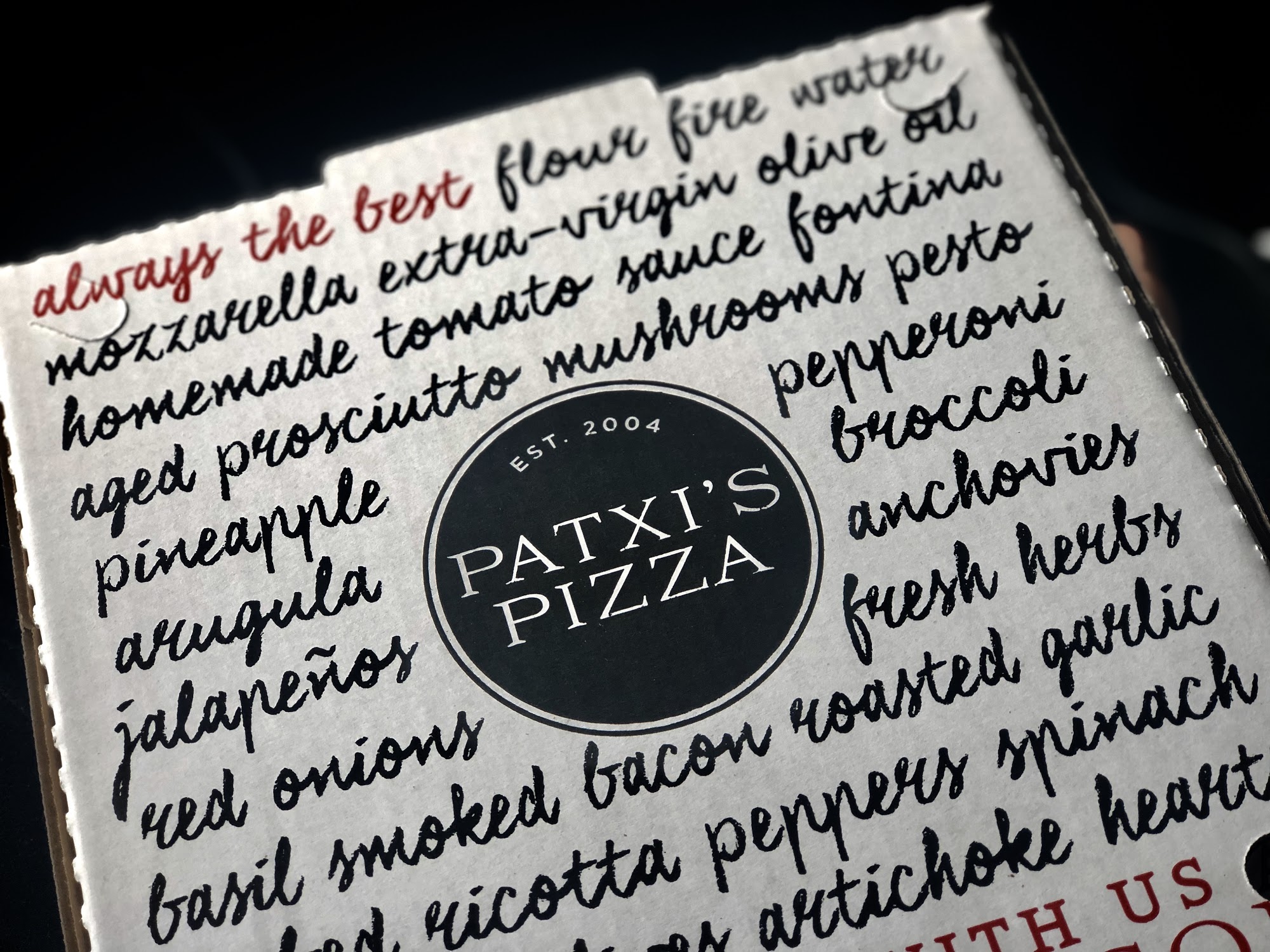 Patxi's Pizza Menu
