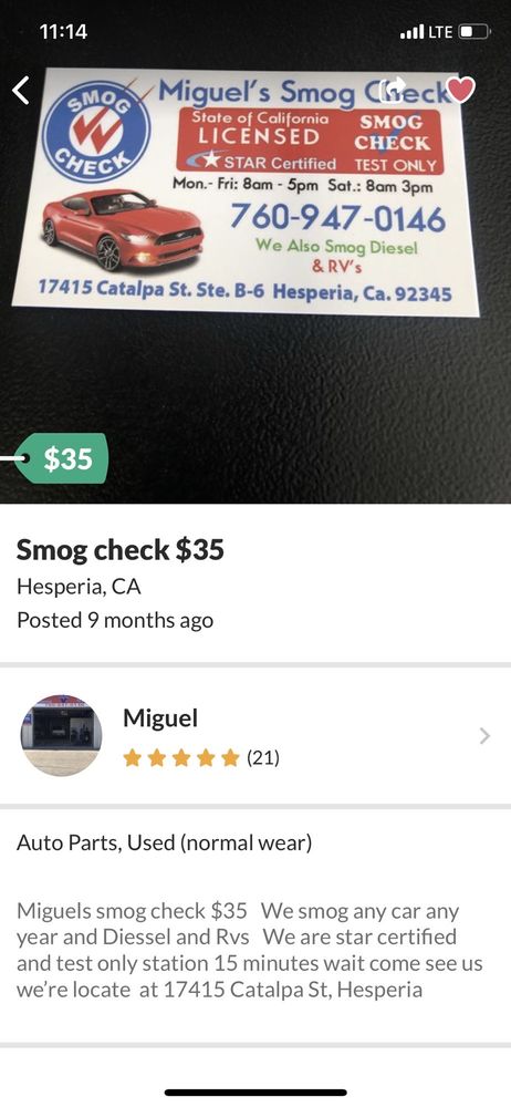 Miguel's Smog Check
