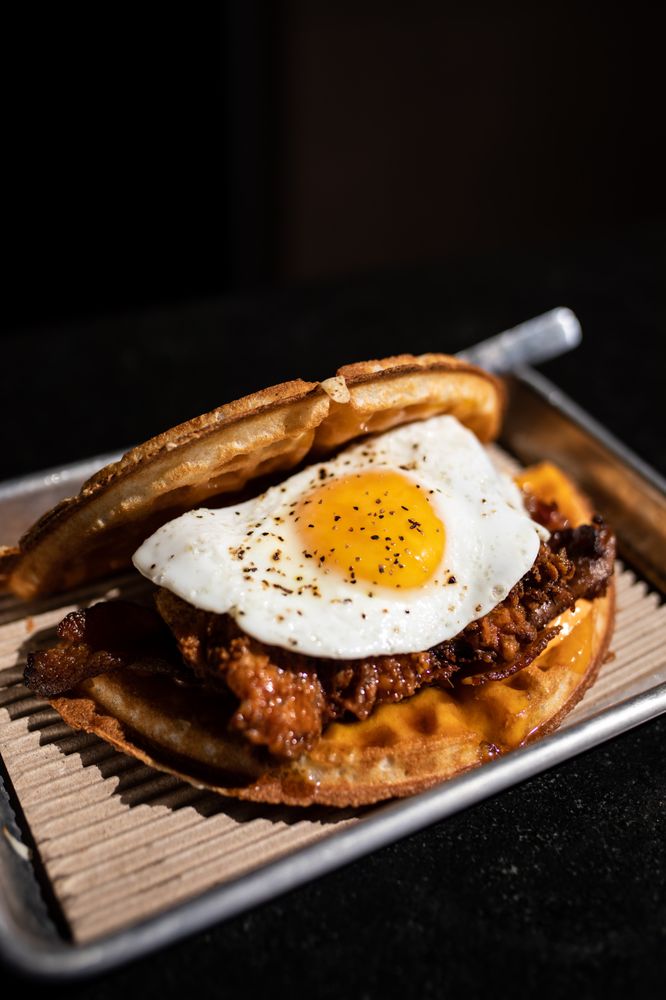Bruxie Original Fried Chicken & Waffle Sandwich 14376 Culver Dr, Irvine
