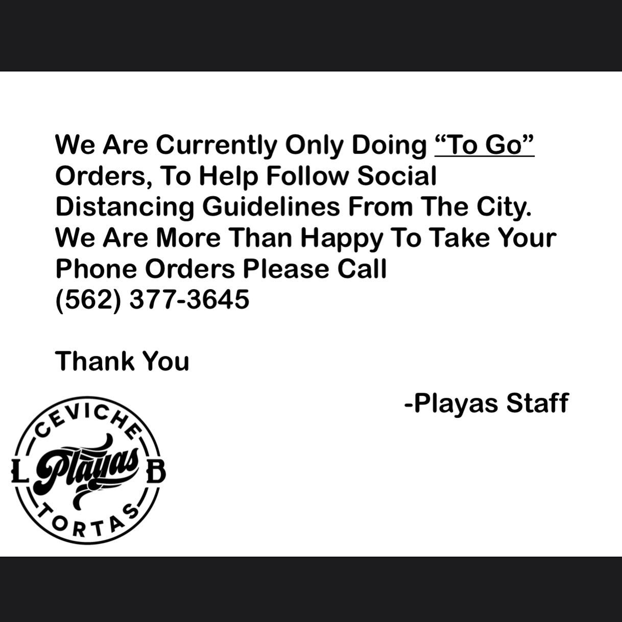 Playas Ceviche & Tortas 4501 E Carson St Suite# 113, Long Beach